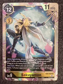 Digimon Card Game Sakuyamon EX2-024 SR NM - Image 1