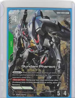 GUNDAM CARD GAME GD04-018 LR+ GUNDAM PHARACT - HOLO FOIL - PHANTOM ARIA - Mint - Image 1