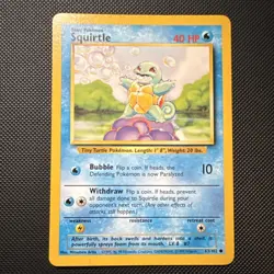 Pokemon Squirtle Base Set Common Unlimited Regular English 63/102 1999 - Image 1