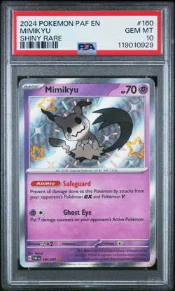 2024 POKEMON PALDEAN FATES BABY SHINY RARE #160 MIMIKYU PSA 10 GEM MINT New Cert - Image 1