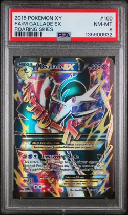 M Gallade EX #100 2015 Pokemon Xy Roaring Skies PSA 8 - Image 1