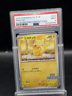 2025 POKEMON JAPANESE SV-P PROMO ILLUSTRATION CONTEST 2024 #242 PIKACHU PSA 10 - Image 1