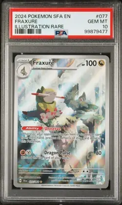 2024 POKEMON SFA SHROUDED FABLE #077 FRAXURE ILLUSTRATION RARE PSA 10 GEM MINT - Image 1