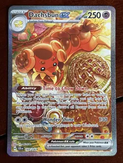 Pokemon Stellar Crown Dachsbun Ex 169/142 Special Illustration Rare - Image 1