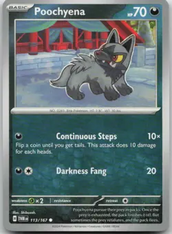 Poochyena 113/167 Common Twilight Masquerade Pokemon Near Mint - Image 1