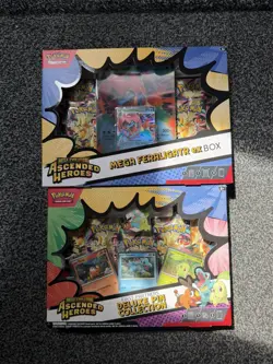 Pokemon TCG Ascended Heroes Deluxe Pin Collection & Mega Feraligatr EX Box - Image 1