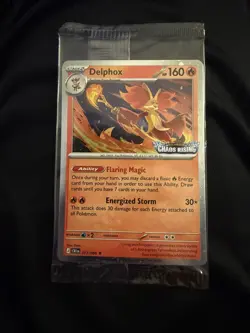New Sealed DELPHOX 013/086 Pokemon TCG Chaos Rising Stamp - Rare Stamped Promo - Image 1