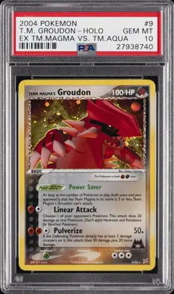 2004 POKEMON EX TEAM MAGMA VS TEAM AQUA #9 TEAM MAGMA'S GROUDON-HOLO PSA 10 - Image 1