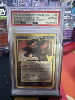 2021 Pokemon Celebrations Umbreon – Goldstar Classic Coil Pop Series 5 #17 - Image 2