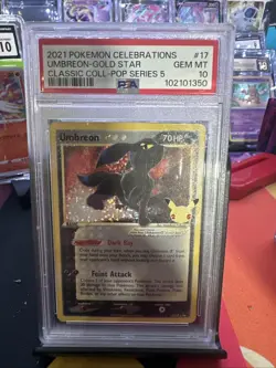 2021 Pokemon Celebrations Umbreon – Goldstar Classic Coil Pop Series 5 #17 - Image 3