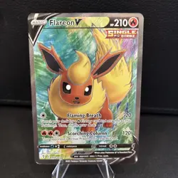 Pokemon TCG Flareon V Full Art 169/203 Evolving Skies SWSH07 NM Ultra Rare - Image 1