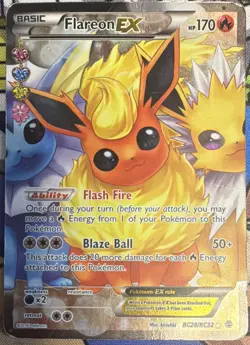 Pokemon TCG Flareon EX Full Art Ultra Rare Holo RC28/RC32 Generations 170 HP - Image 1
