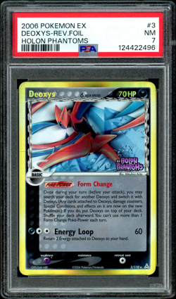 2006 POKEMON EX HOLON PHANTOMS #3 DEOXYS-REVERSE FOIL PSA 7 - Image 1