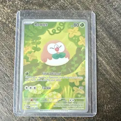Nintendo Pokemon TCG Rowlet Illustration Rare Holo Perfect Order 090/088 EN 2023 - Image 1