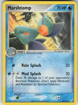 Pokemon TCG Marshtomp - 024/100 Rare Crystal Guardians 24/100 - Image 1