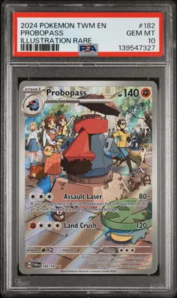 2024 POKEMON TWM EN-TWILIGHT MASQUERADE ILLUSTRATION RARE #182 PROBOPASS PSA 10 - Image 1