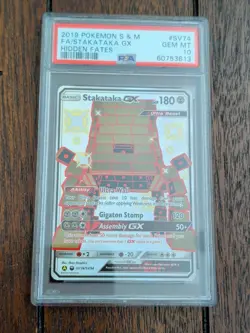 Pokemon Stakataka GX Hidden Fates Full Art Shiny Holo Rare SV74 PSA 10 Gem Mint - Image 2
