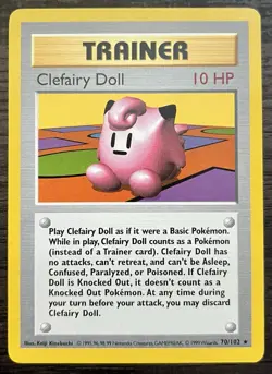 Shadowless Clefairy Doll 070/102 Pokemon TCG WOTC Base Set MINT - Image 1