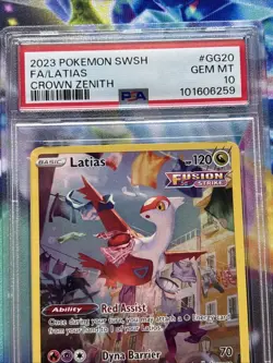 Latias GG20/GG70 Crown Zenith Full Art Holo Pokemon Card PSA 10 Gem Mint - Image 2