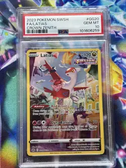 Latias GG20/GG70 Crown Zenith Full Art Holo Pokemon Card PSA 10 Gem Mint - Image 4