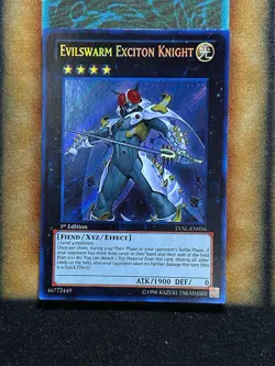 Yugioh Evilswarm Exciton Knight LVAL-EN056 Secret Rare 1st Ed NM - Image 1