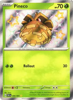 PINECO 099/091 SHINY RARE PALDEAN FATES POKEMON NEAR MINT - Image 2