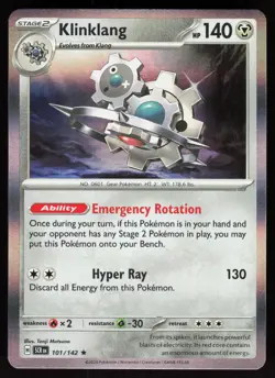 Klinklang 101/142 Rare Stellar Crown Pokemon Holo Near Mint - Image 1