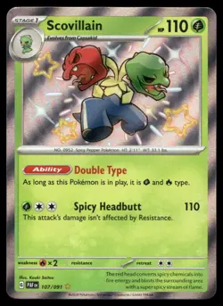 Scovillain 107/091 Shiny Rare Paldean Fates Pokemon Near Mint - Image 1
