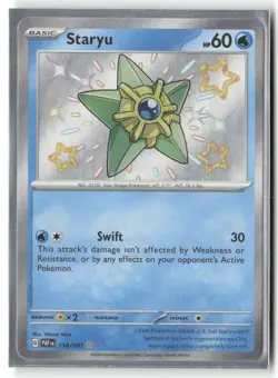 Staryu 118/091 Shiny Rare Paldean Fates Pokemon Near Mint - Image 1
