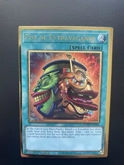 Yugioh Pot Of Extravagance MGED-EN046 1st Edition Gold Rare NM/LP - Image 1