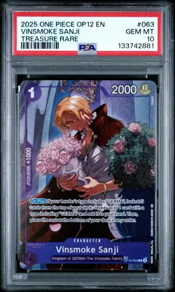 Vinsmoke Sanji One Piece Op12-Legacy Of The Master 063 NM PSA 10 - Image 1