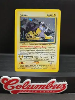 Pokemon TCG Raikou Neo Revelation Holo Rare Card 13/64 - Image 1
