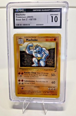 Pokemon Card Machoke Base Set 2 49/130 - CGC 10 GEM Mint - Image 1