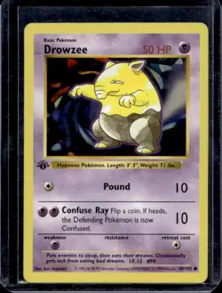Pokemon Card Drowzee Shadowless 1st Edition Base Set Common 49/102 - Image 1