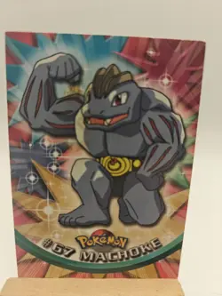 Topps Series 1 1999 TV Animation Ed MACHOKE #67 Pokemon Character Card - Image 1