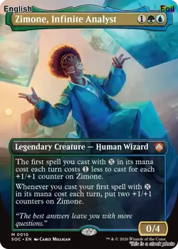 Zimone, Infinite Analyst (Borderless) [SOC - 10] Foil Commander: Secrets of S... - Image 1