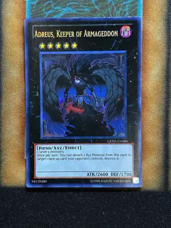 Yugioh Adreus, Keeper Of Armageddon GENF-EN086 Secret Rare LP - Image 1