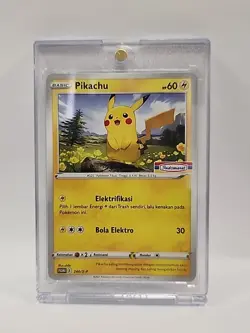 NM - Pokemon 2021 Indonesia Pikachu Promo Card 240/S-P Stamped Indomaret - Image 1