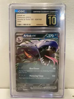 Pokemon Arbok ex 024/165 SV 151 Holo CGC Pristine 10 - Image 1