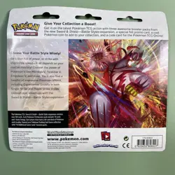 Pokemon TCG: Sword & Shield Battle Styles 3 Booster Pack Blister w/ Jolteon Coin - Image 2