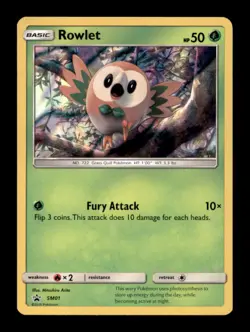 ROWLET - SM01 HOLO P SUN & MOON PROMO POKEMON HOLO DMG - Image 1