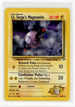 Pokemon Gym Heroes #050/132 Lt. Surge's Magnemite (50) - Image 1
