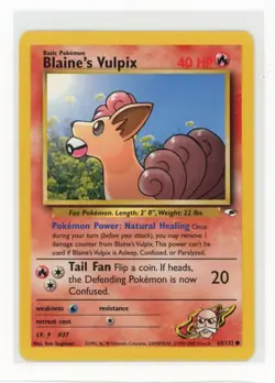 Pokemon Gym Heroes #065/132 Blaine's Vulpix - Image 1
