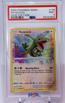 Pokemon TCG: Rayquaza 138/185 Swsh04: Vivid Voltage Holo PSA 9 - Image 1
