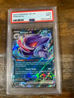 Pokemon 2024 Temporal Forces GENGAR EX #104 PSA 9 Mint RARE - Image 1