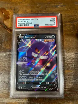 POKEMON 2021 Fusion Strike GENGAR V #156 PSA 9 Mint RARE - Image 1