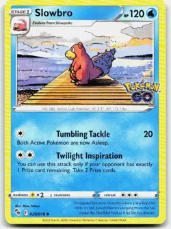 SLOWBRO 020/078 UNCOMMON POKEMON GO POKEMON LP - Image 1