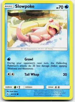 SLOWPOKE 42/214 COMMON UNBROKEN BONDS POKEMON LP - Image 1