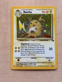 1999 Pokemon Fossil Raichu Holo 14/62 - Image 1