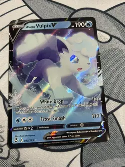 Pokemon TCG Alolan Vulpix V Silver Tempest 033/195 Holo Ultra Rare - Image 1